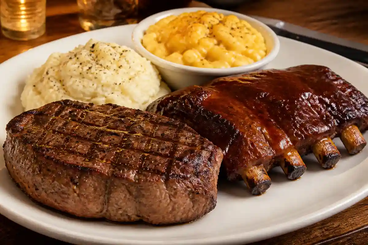 Steak and ribs combo plate
