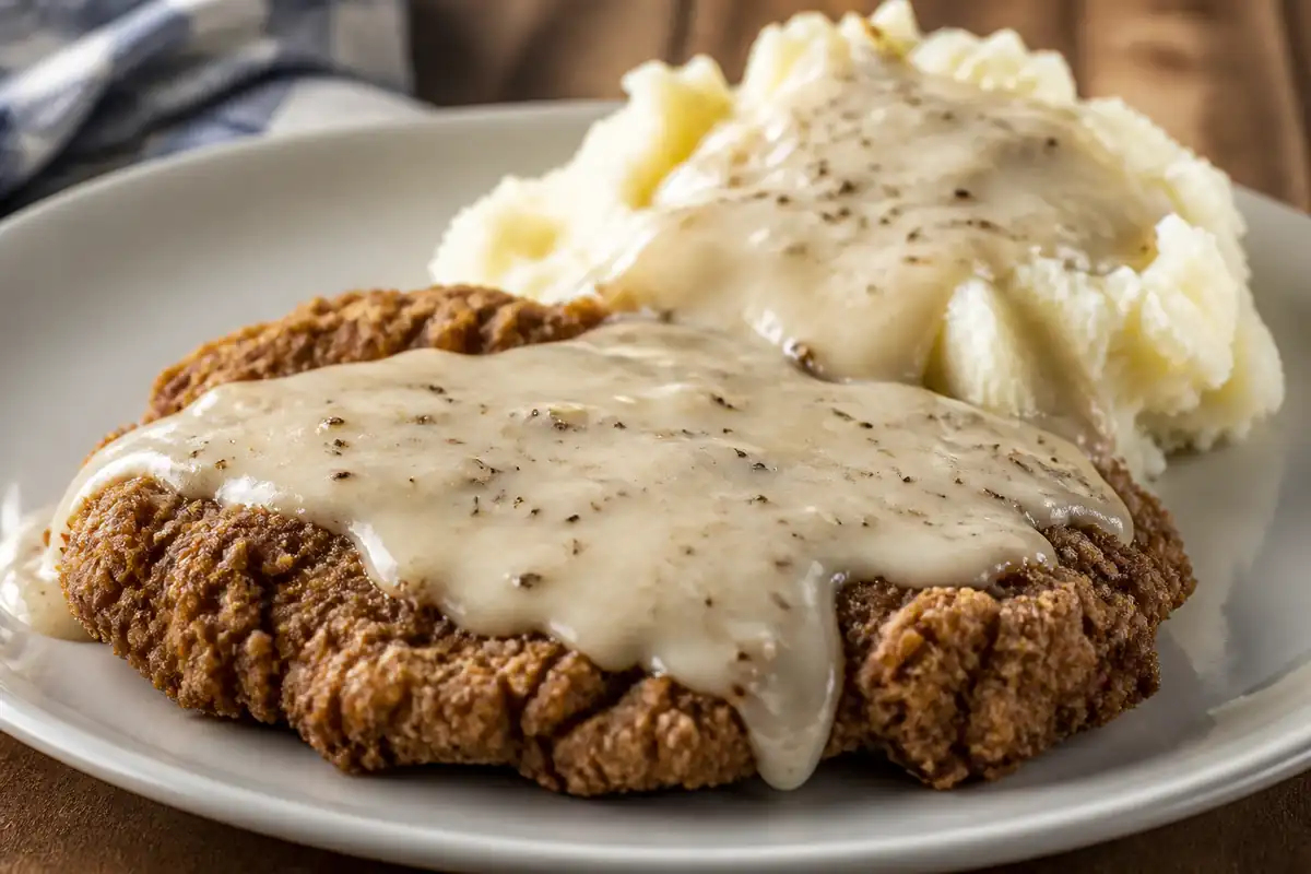 Country fried dinner plate